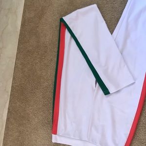 White, green, orange legging pant